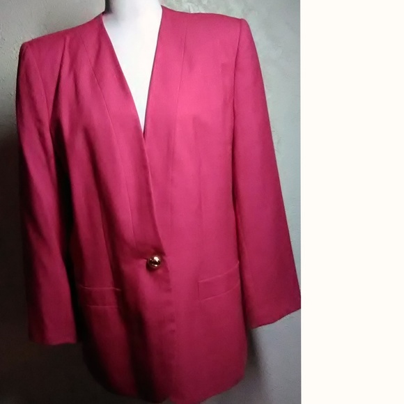 Kasper For A.S.L.New Pink Linen Look Blazer Size - Picture 7 of 7